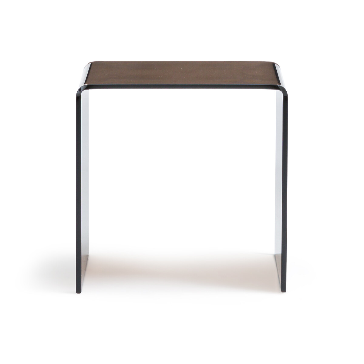 La Redoute Interieurs Joan Tempered Glass Bedside Table Unisex Smoky Glass