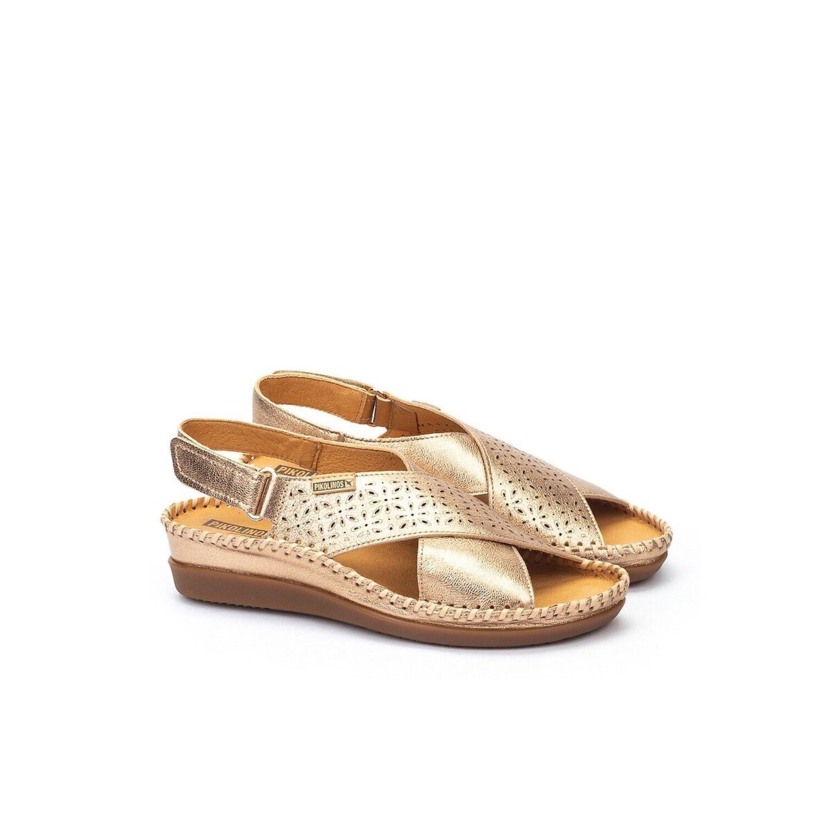 Pikolinos Leren Sandalen Met Halfhoge Sleehak, Cadaques