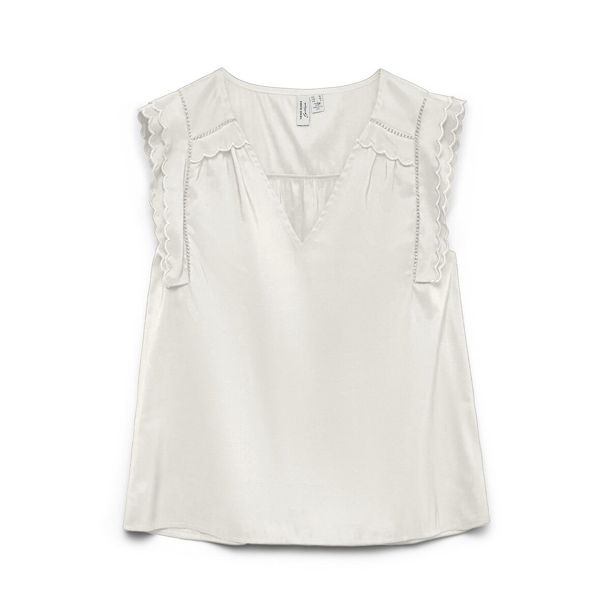 Vero Moda Short Sleeve V-Neck Blouse Women's White Medium