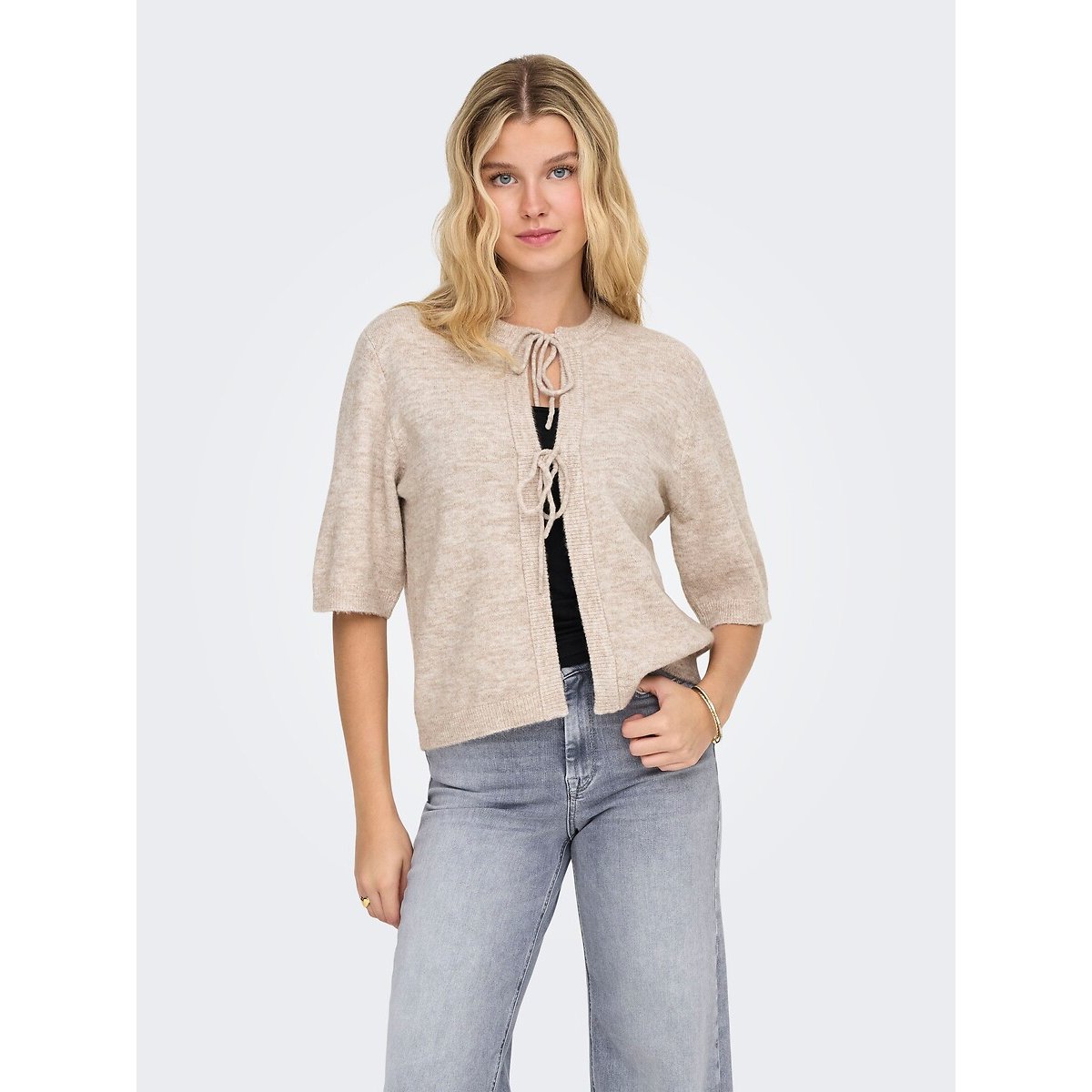 Only Vest Met Korte Mouwen En Strikjes
