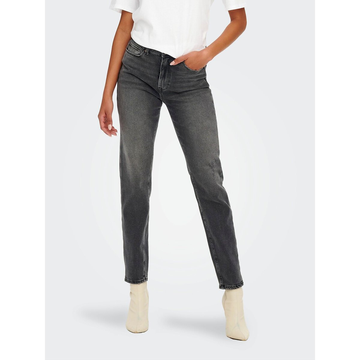 Only Slim Fit Jeans With High Waist Women's Denim Grey W28 L32