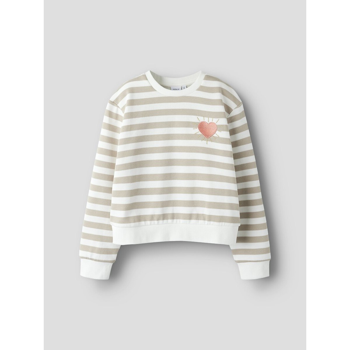 Name It Crew Neck Sweatshirt Ecru Striped Size 7