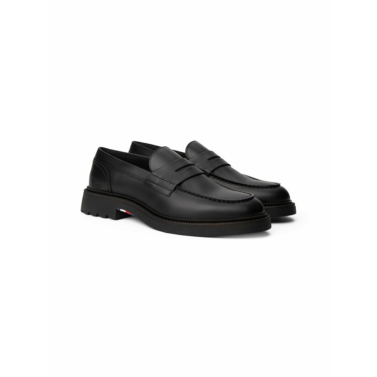 Tommy Hilfiger Leather Loafers Men's Black Size 44 (9.5)