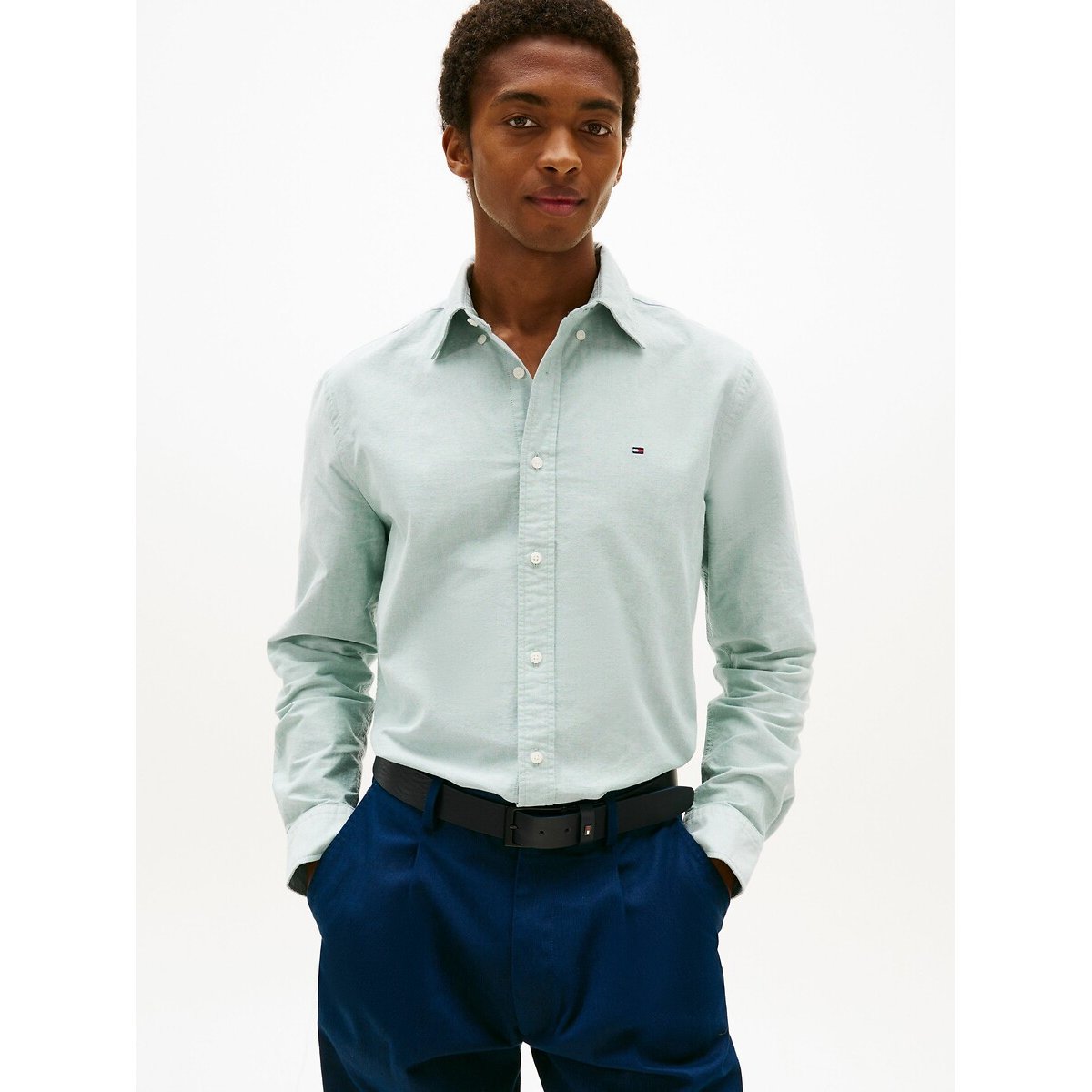 Tommy Hilfiger Regular Fit Buttoned Shirt Men's Green Xxl