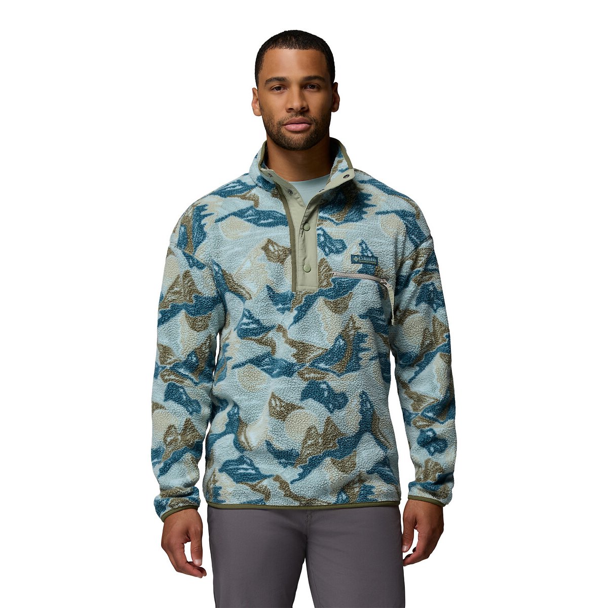 Columbia Helvetia™ Ii Half-Buttoned Fleece Men's Blue Print Xxl
