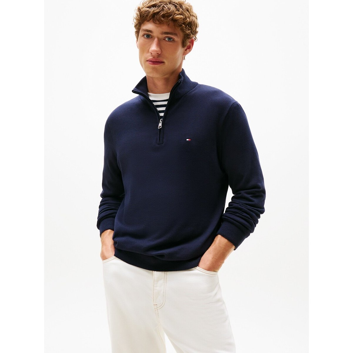 Tommy Hilfiger Jumper With Half Zip-Up Collar Men's Navy Xxl