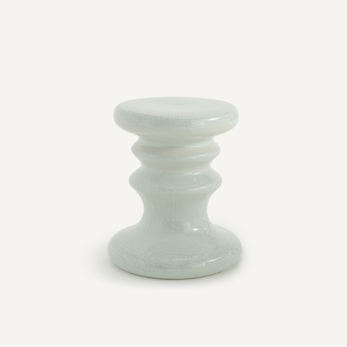 Am.pm Lulla Side Table In Crackled Glazed Ceramic Unisex Sky Blue