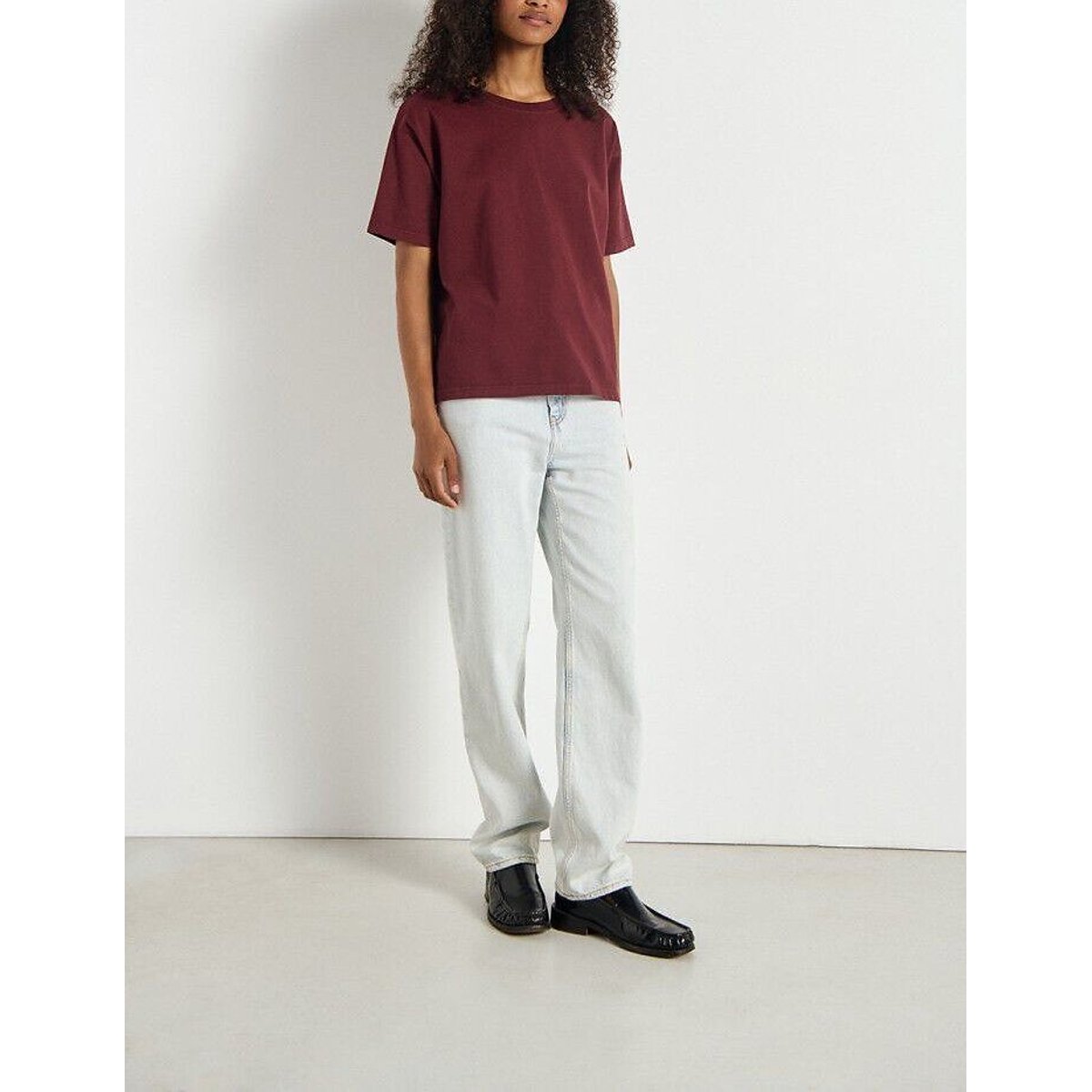 American Vintage Fizvalley Crew Neck T-Shirt With Short Sleeves Women's Burgundy Medium