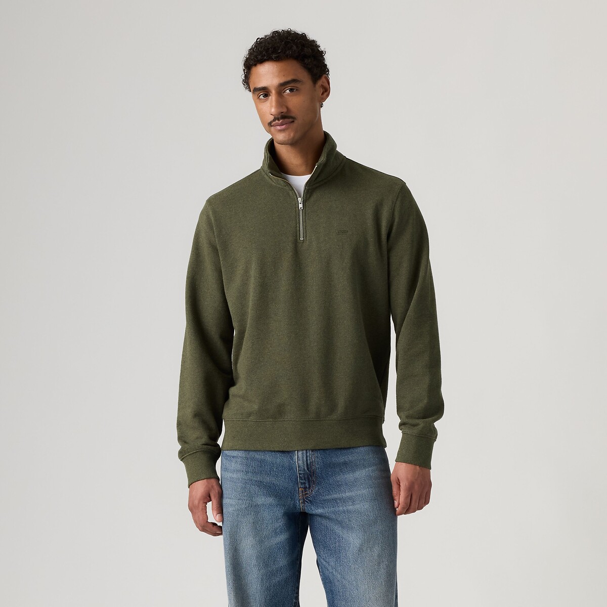 Levi's  Original Housemark Quarter Zip Pullover Green, Men's Size L - Image 4