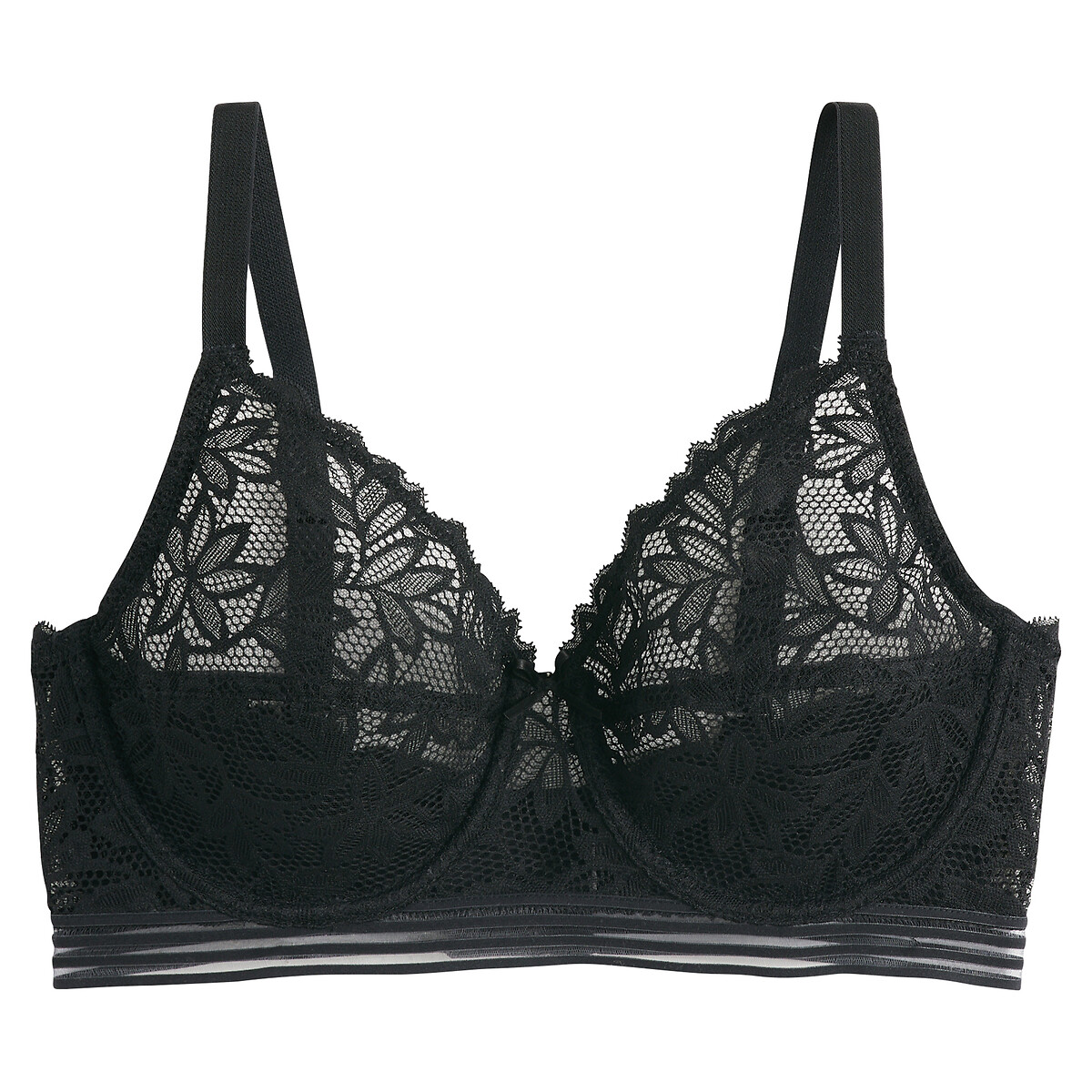 La Redoute Collections Margaux Lace Minimiser Bra Women's Black 42D