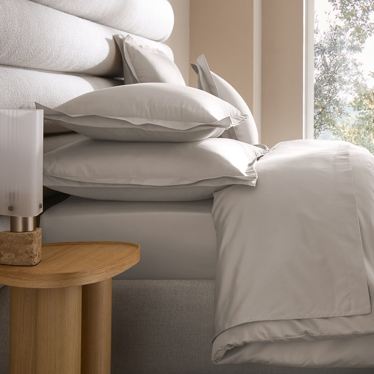 Am.pm Galor Cotton Sateen Pillowcase Unisex Greige Square (65X65cm)