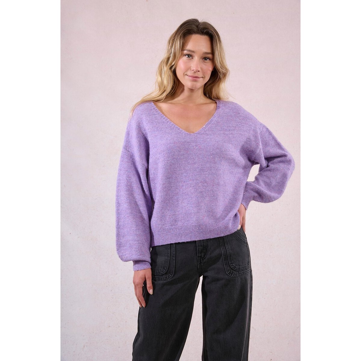 Molly Bracken Oversized Sequined Jumper Women's Light Purple Small