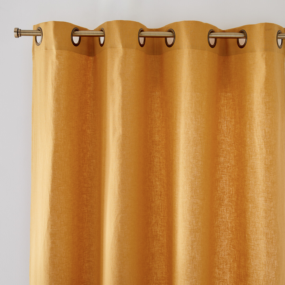 La Redoute Interieurs Lincot Metal Eyelet Curtain Unisex Ochre Yellow Size D300 X W135cm