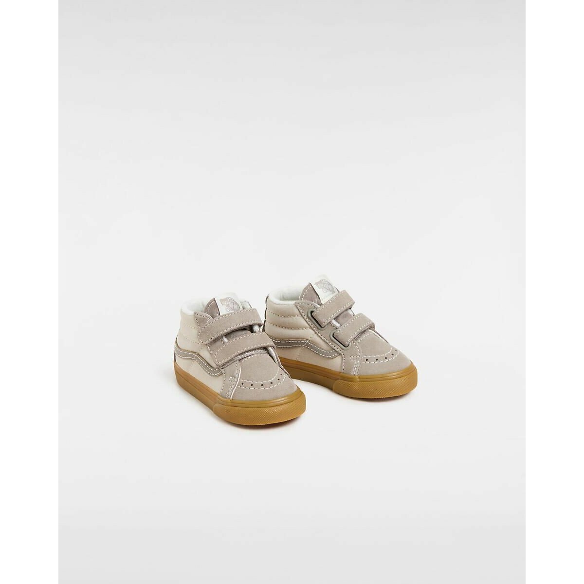 Vans Grey Kids Sk8-Mid High Top Trainers In Leather Size 26 (8.5)