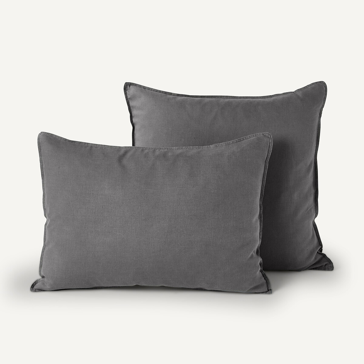 Am.pm Elina Washed Linen Child's Pillowcase Unisex Galet Grey Square (65X65cm)
