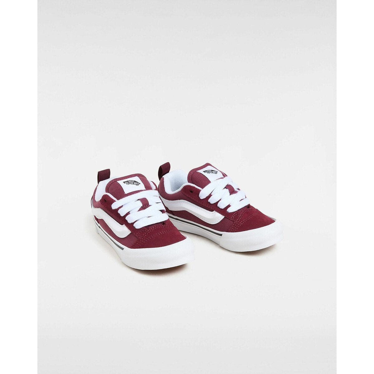 Vans Burgundy Kids Knu Skool Trainers In Suede Size 31