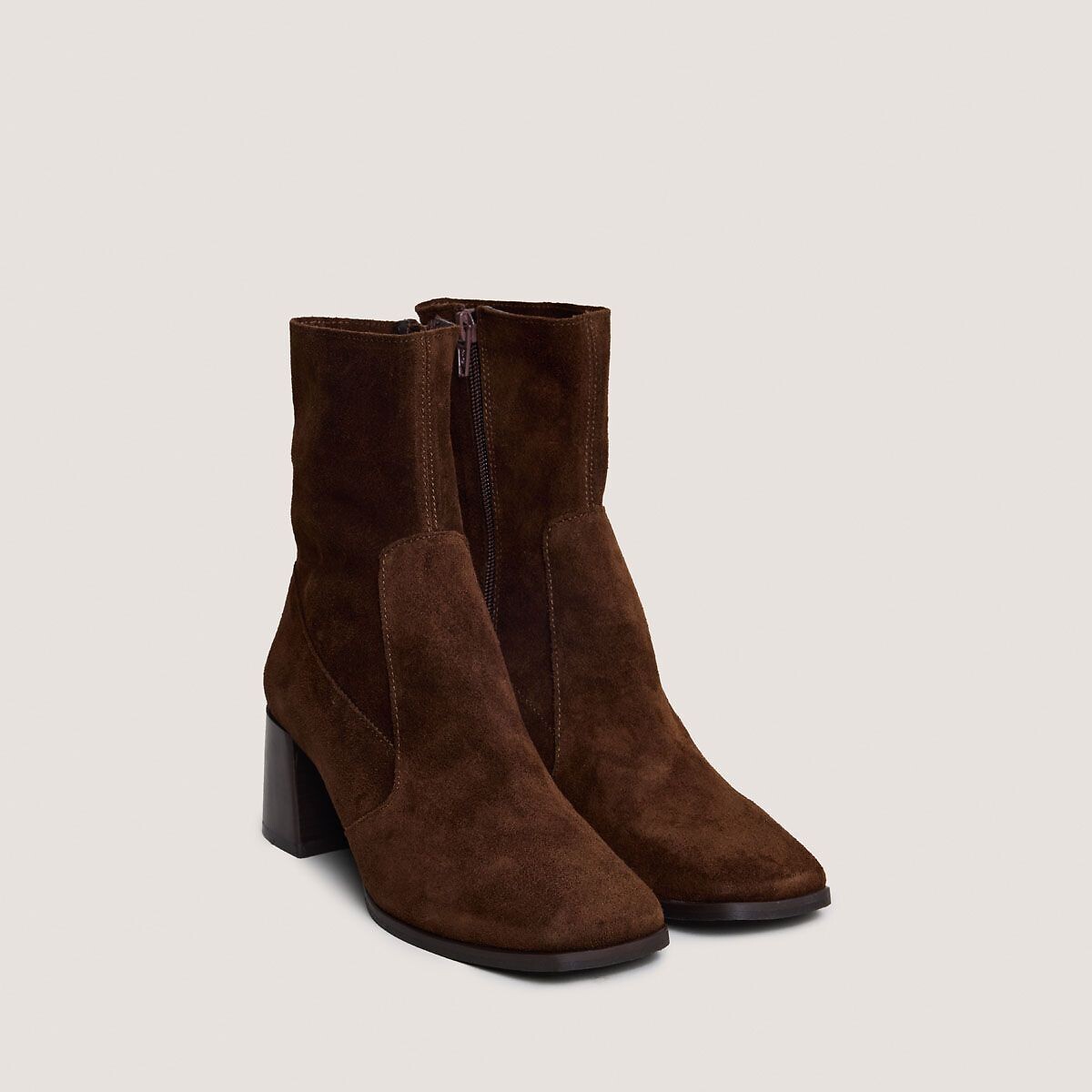 Jonak Block Heel Suede Ankle Boots Women's Brown Size 40 (6.5)