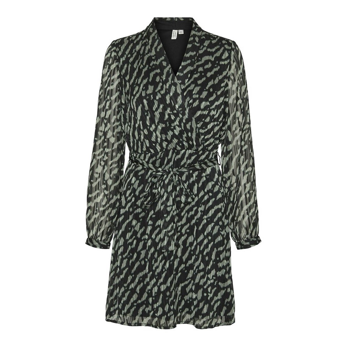 Vero Moda Printed V-Neck Mini Dress Women's Green Print Extra Large