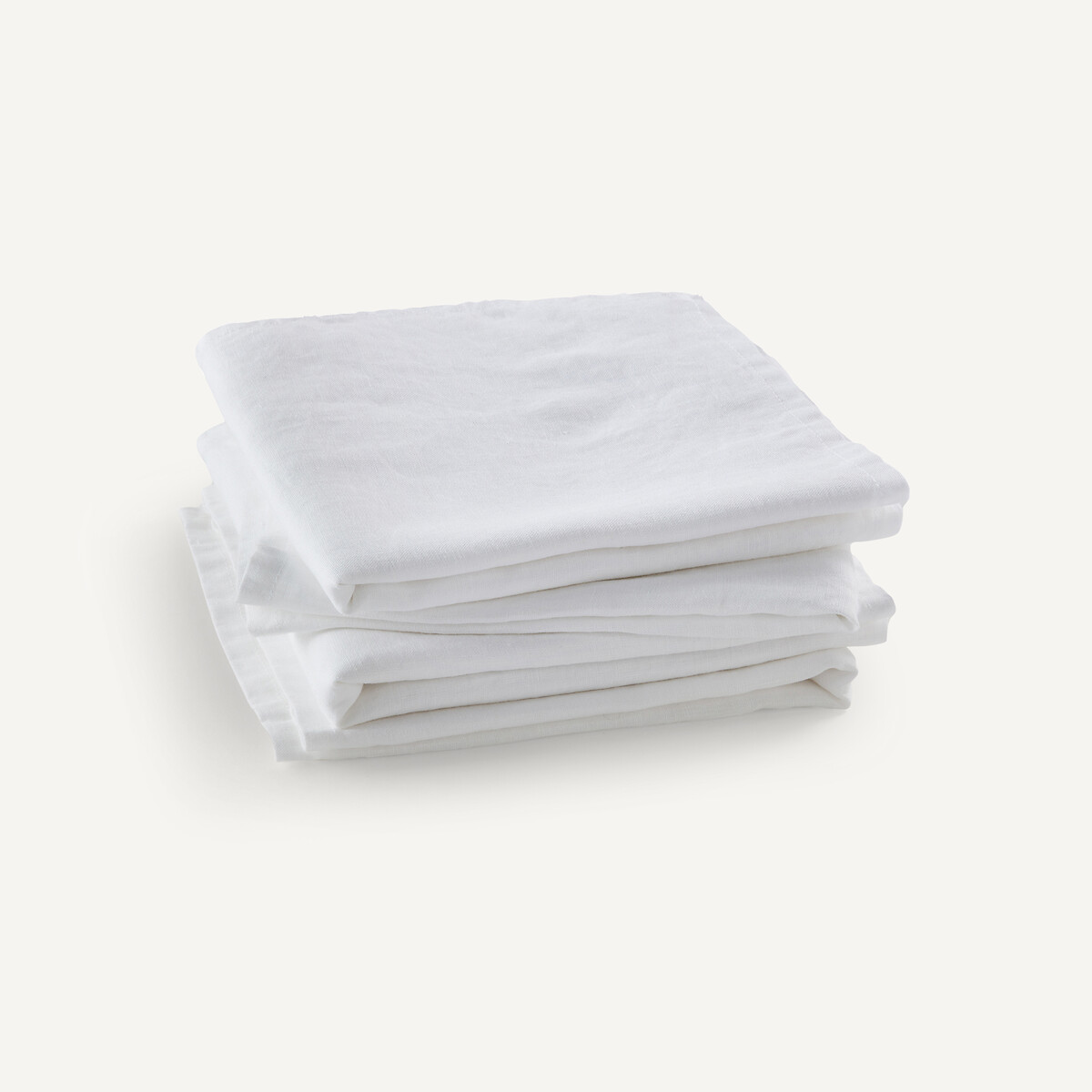 Am.pm Lote de 4 servilletas de mesa de lino, Linette. Talla lote de 4. Color Blanco