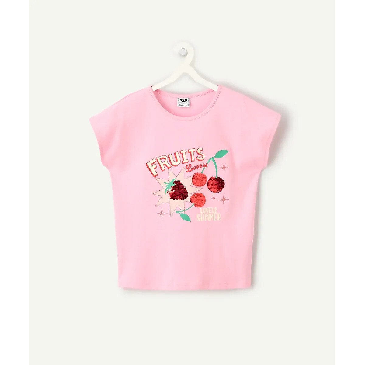 Tape A L'oeil Sequin Short Sleeve T-Shirt Pink 6Y (114Cm)