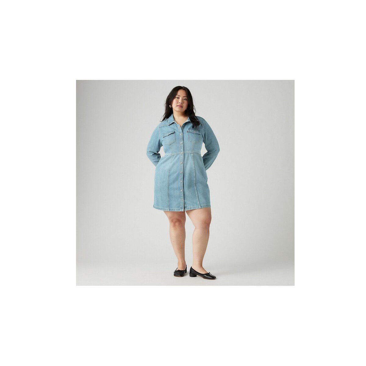 Vestido estilo camisa, em ganga, Levi’s Plus
