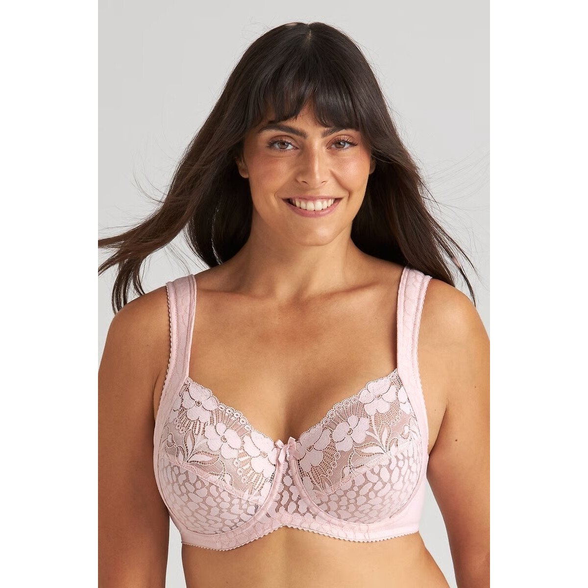 Miss Mary of Sweden Jacquard & Lace Underwired Bra with Side Support | Side support helps centre the bust, padded adjustable straps, supportive U-shaped back, soft stretch lace - Image 3