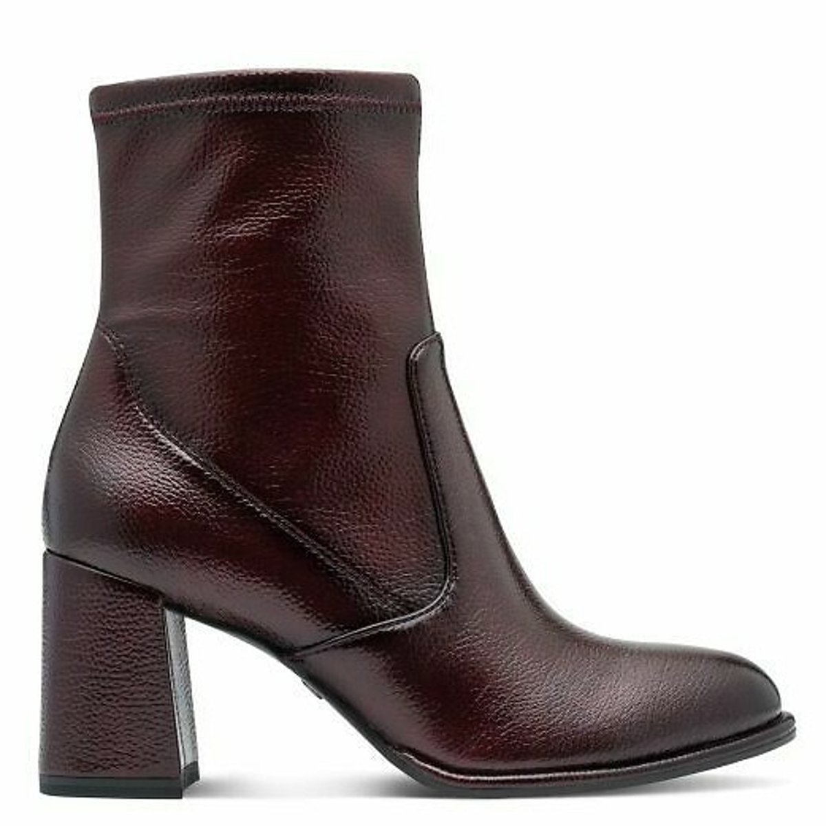 Tamaris Patent Heeled Ankle Boots Women's Burgundy Red Size 38 (5)