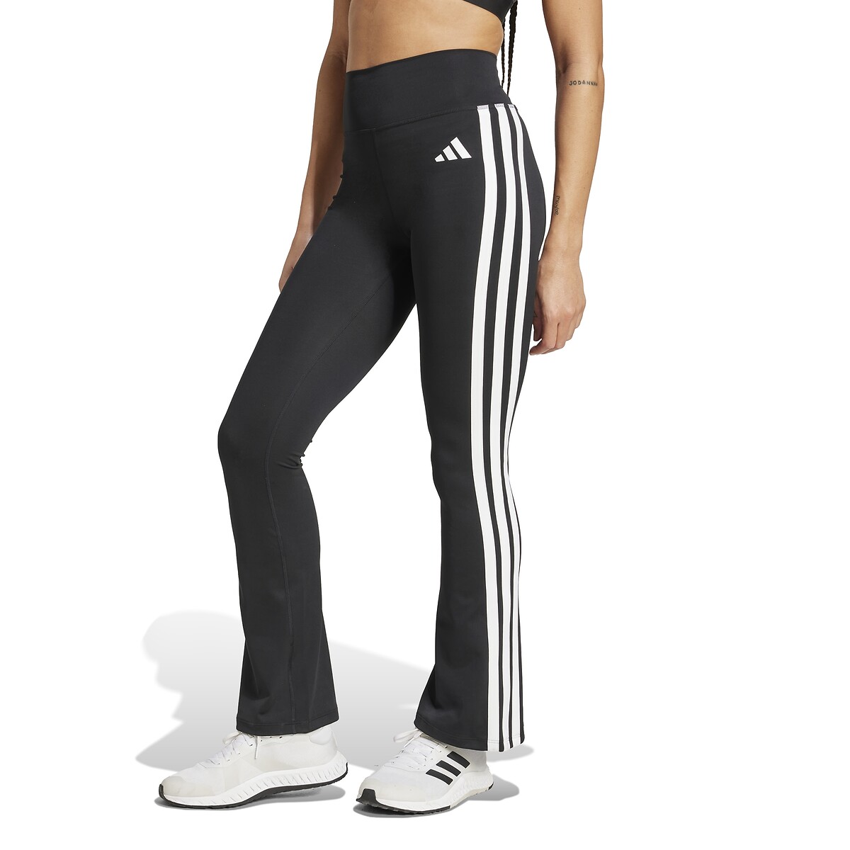 Adidas Performance Women's Black Flared Trousers, Essentials 3-Stripes Medium