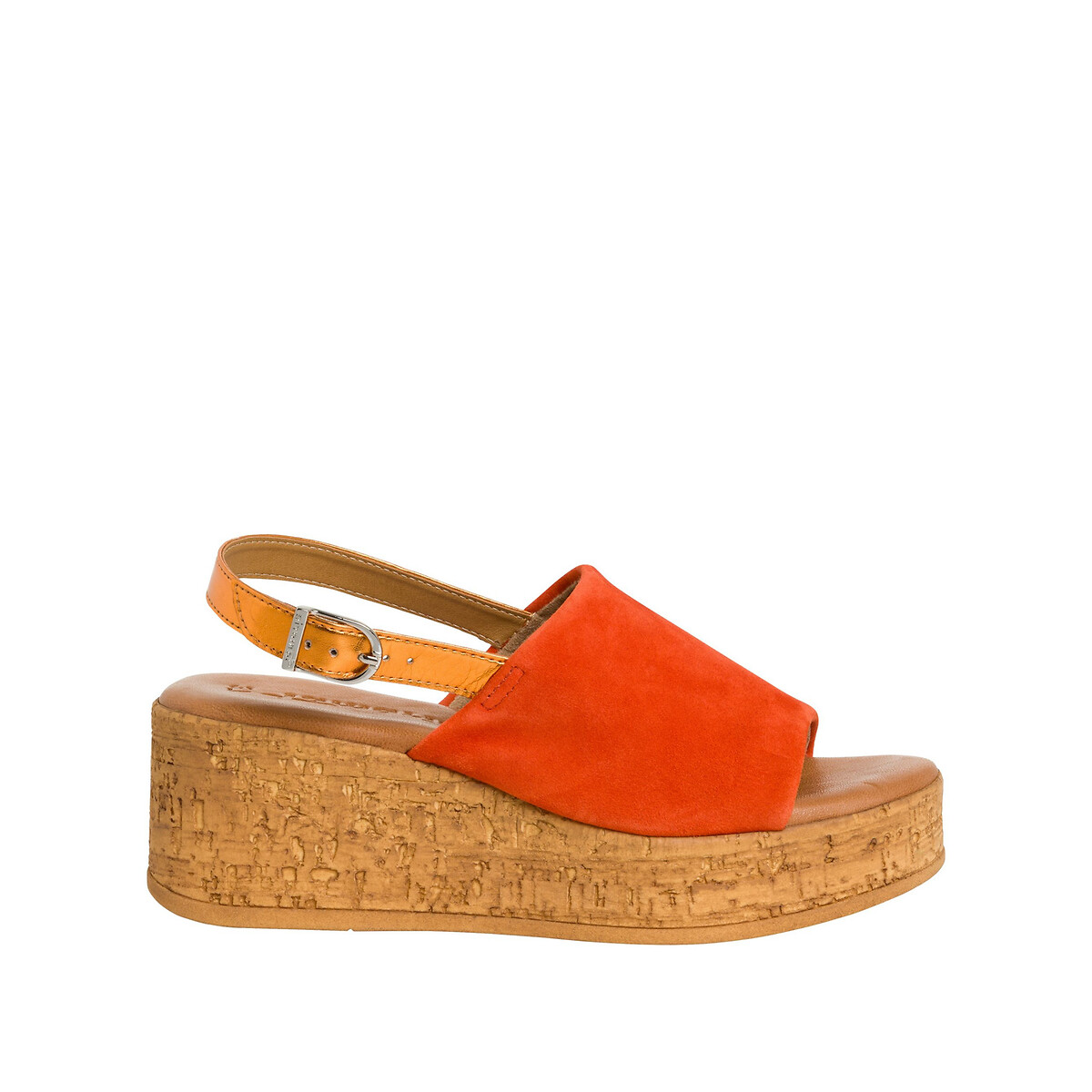 Tamaris Women's Orange Suede Wedge Sandals Size 41 (7)