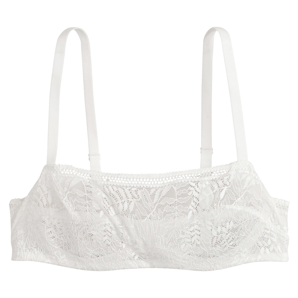 La Redoute Collections Lace Bandeau Bra Women's Ivory 36B