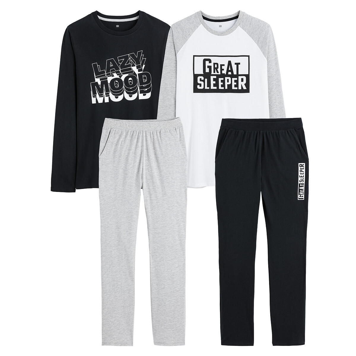 Click to view product details and reviews for Pack Of 2 Pyjamas In Slogan Print Cotton.