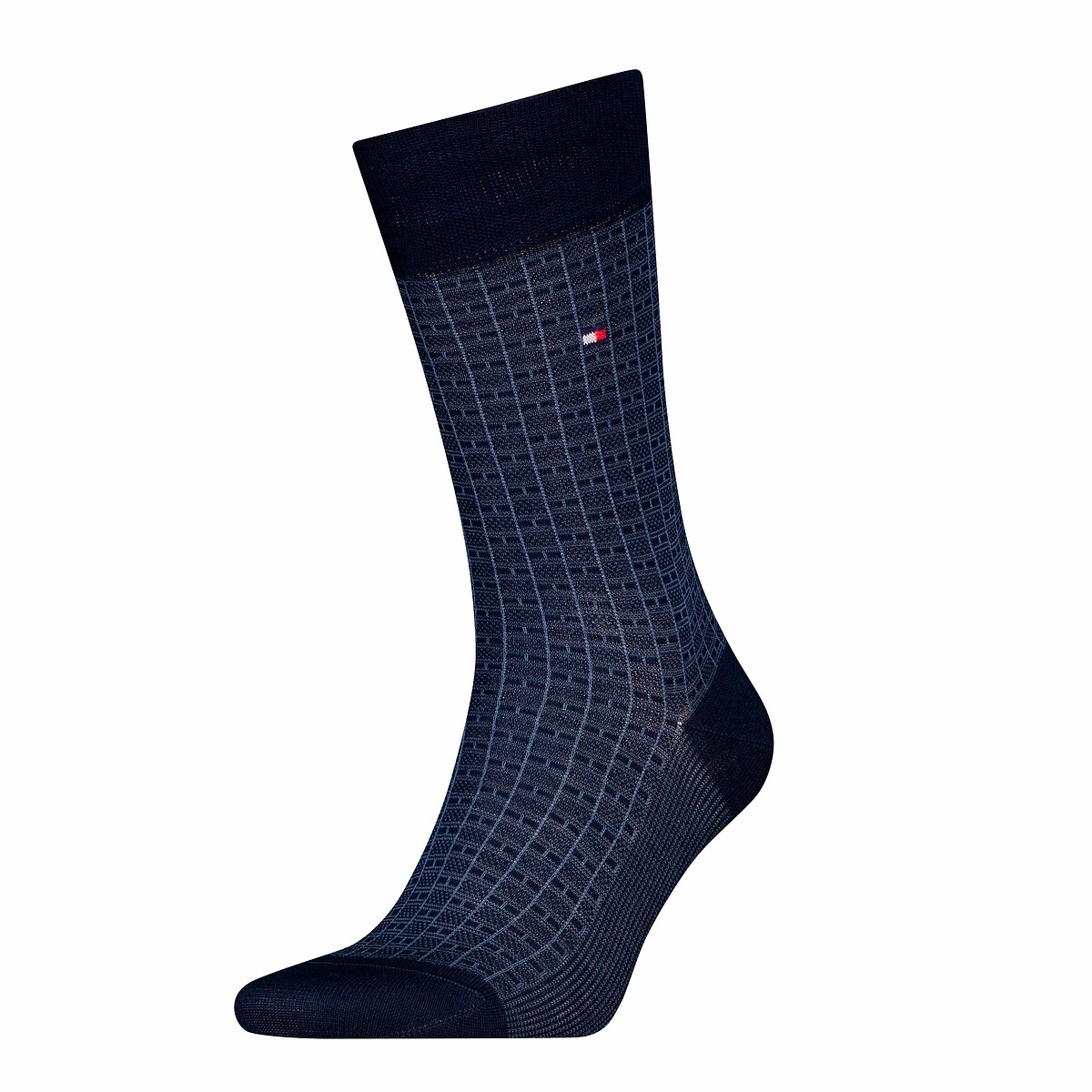 Tommy Hilfiger Navy Blue Pair Of Crew Socks In Lisle Cotton Mix Size 39