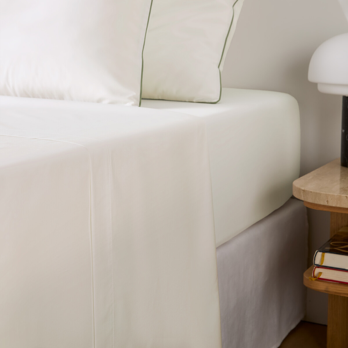 La Redoute Interieurs Lona Lycoell/Cotton Percale Flat Sheet Unisex White Single (180X290cm)