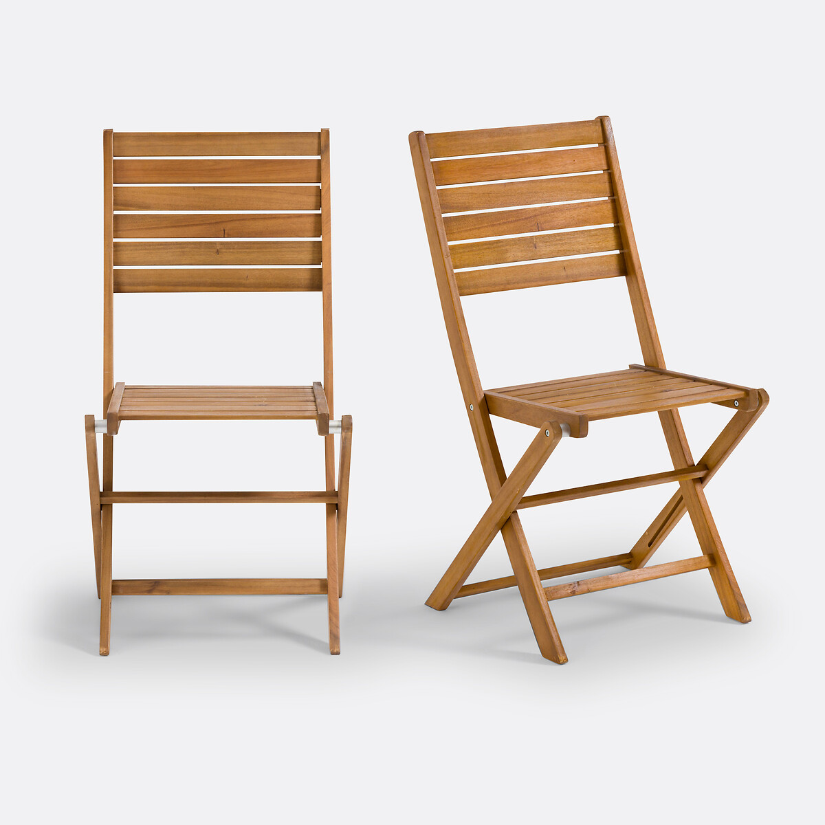 Lot de 2 chaises de jardin en acacia, Napli