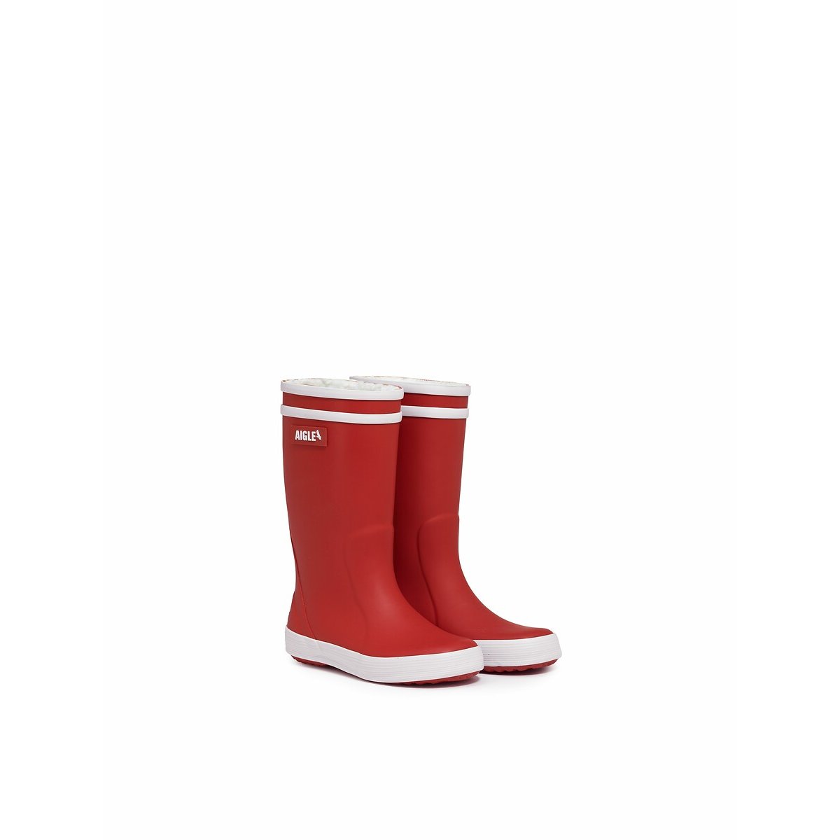 Aigle Lolly Pop Fur 2 Wellies With Faux Fur Lining Red Size 32 (13.5) Kids