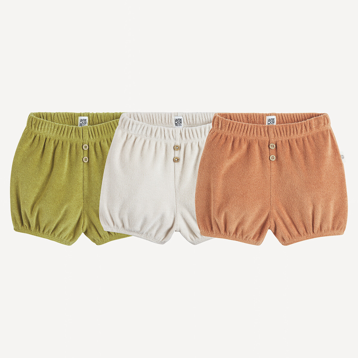 LA REDOUTE COLLECTIONS Set van 3 shorts in badstof