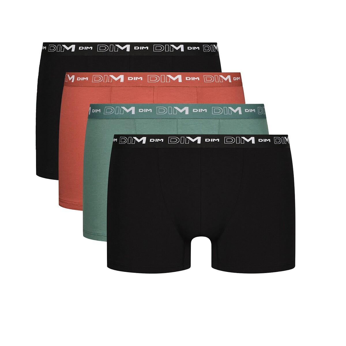 Dim Pack Of 4 Hipsters In Stretch Cotton Men's Green+Black+Orange Xxl