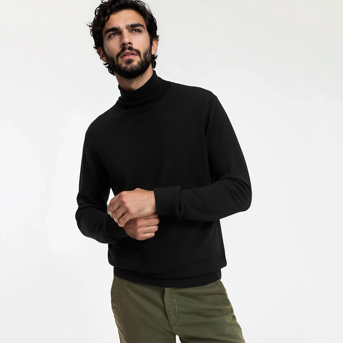 La Redoute Collections Merino Turtleneck Jumper Men's Intense Black Xxl