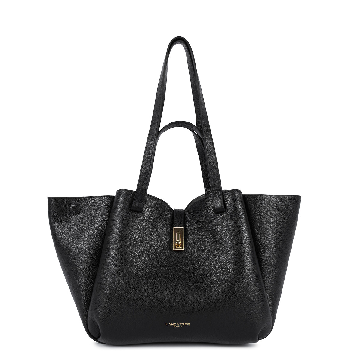 Lancaster Milano Horizon Leather Large Tote Bag Women's Black