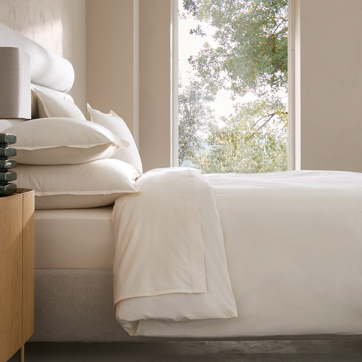 Am.pm Veneto Cotton Percale Duvet Cover Unisex Ecru Superking (260X240cm)