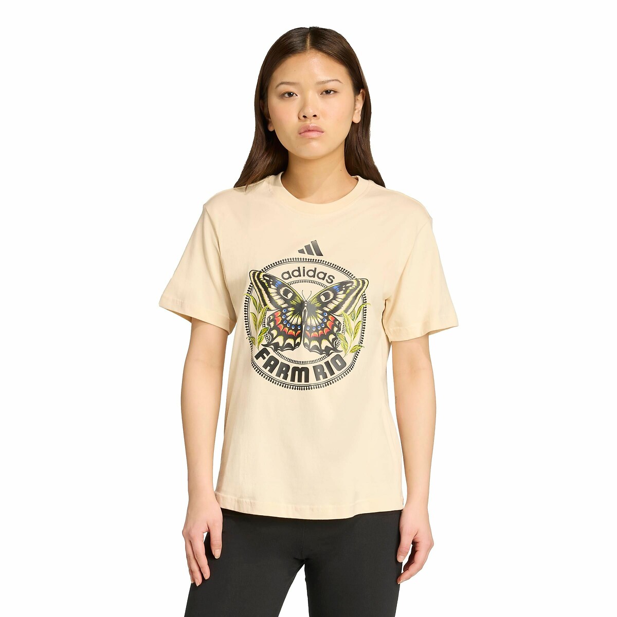 Adidas Sportswear Farm Rio T-Shirt Women's Beige Extra Small