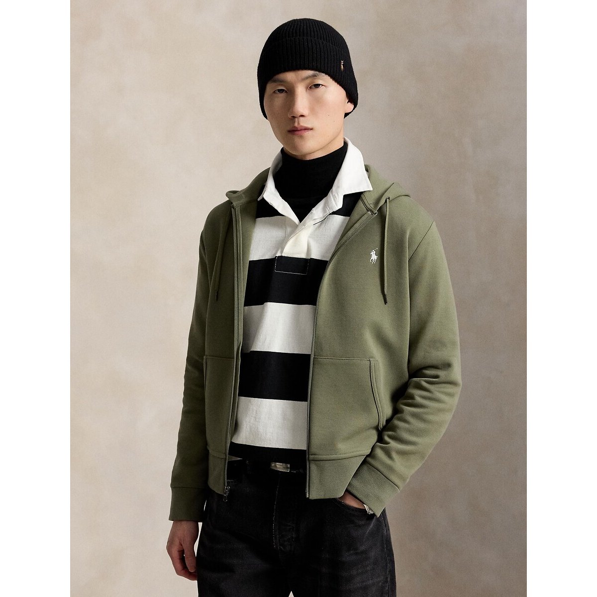 Sweat zippé à capuche, en maille double