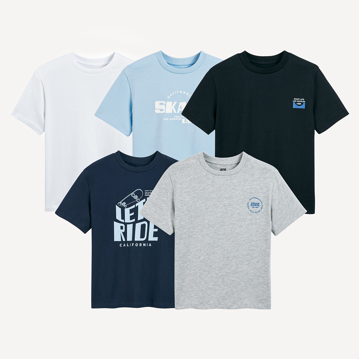 LA REDOUTE COLLECTIONS Set van 5 T-shirts met tekst