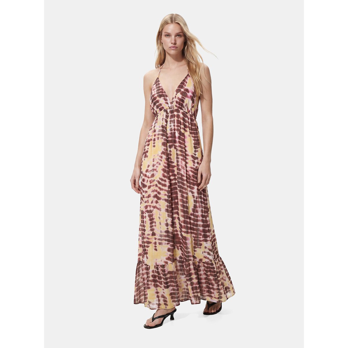 Pieces Printed Cami Maxi Dress Women's Multi-Coloured Extra Small