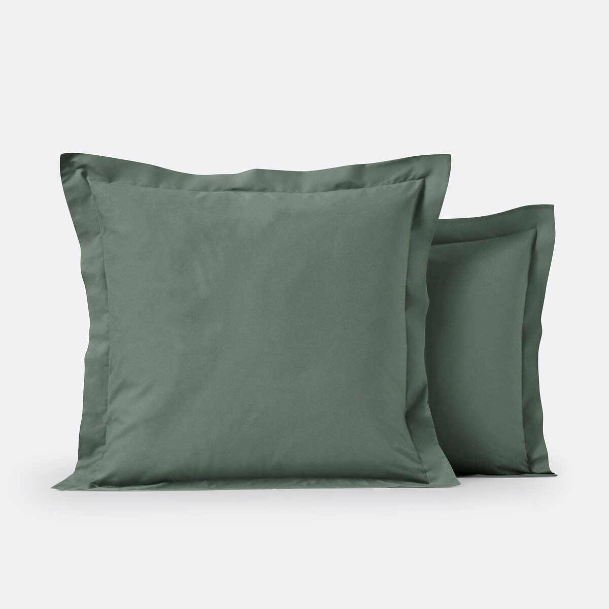 Funda de almohada de algodón orgánico con volante plano Scenario. Talla 63 x 63 cm. Color