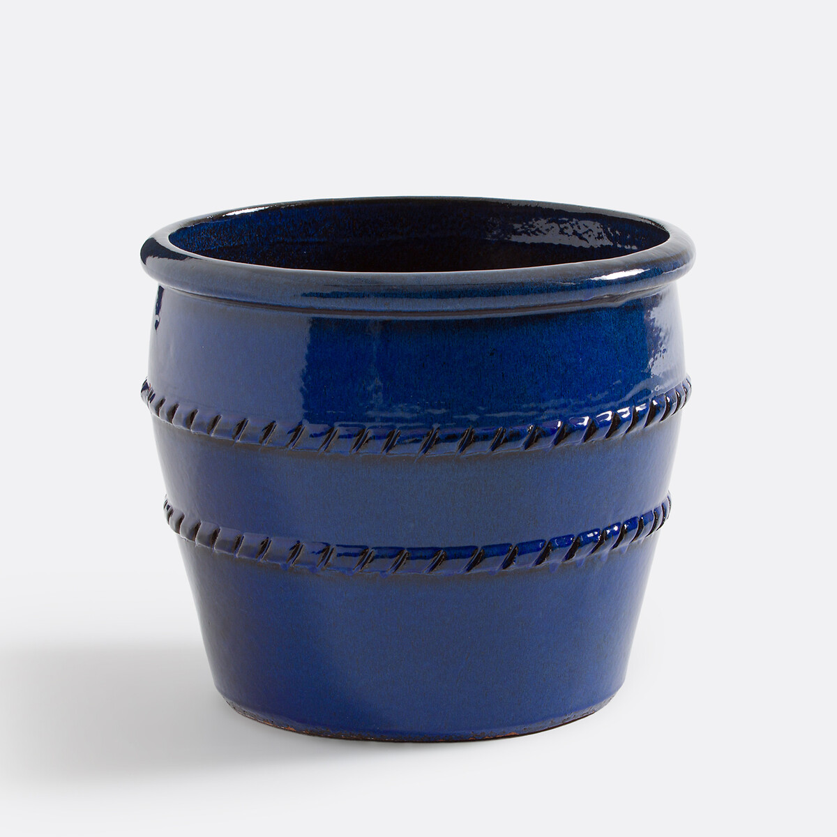 La Redoute Interieurs Trina Terracotta Plant Pot Holder Height 40Cm Unisex Blue