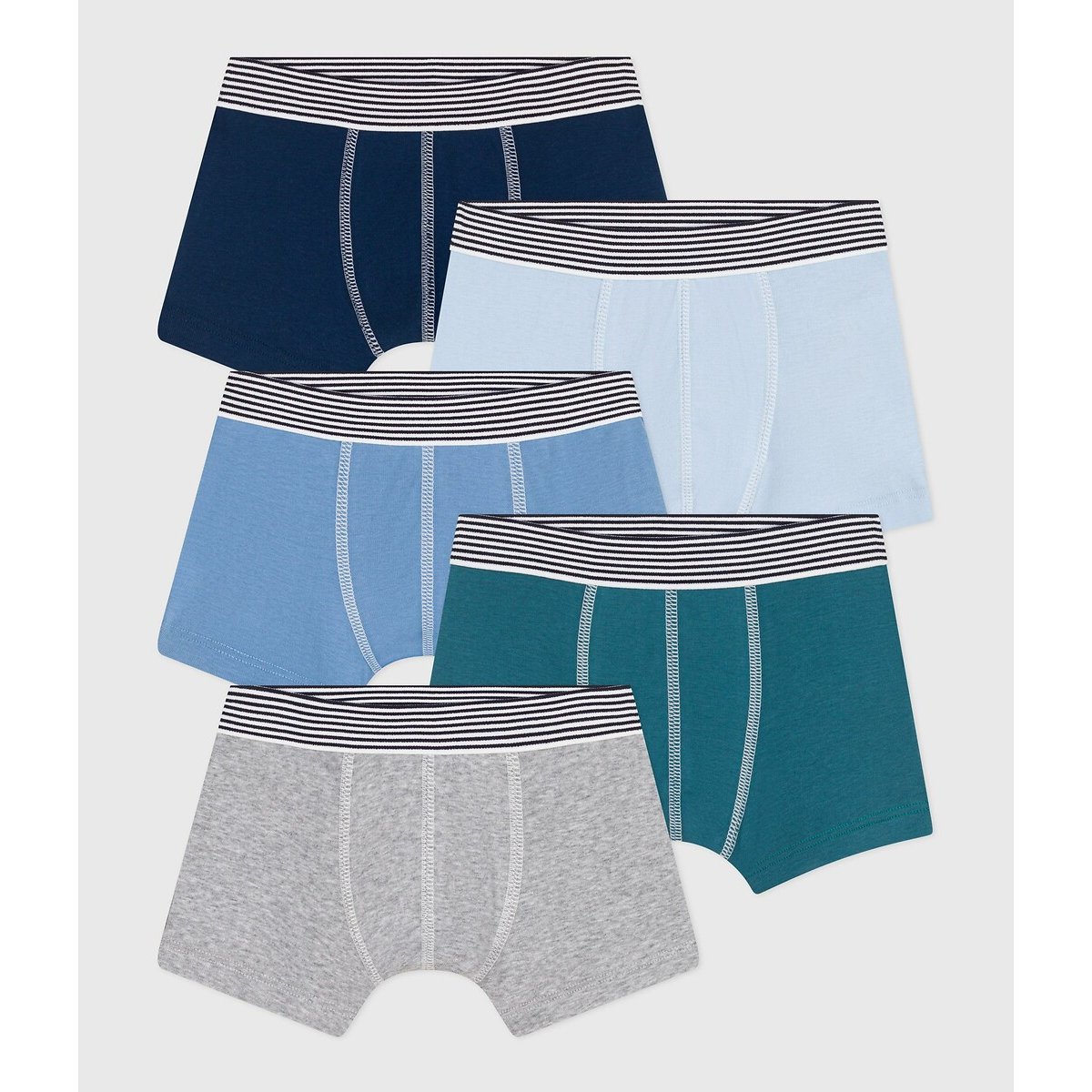 PETIT BATEAU Set van 5 boxershorts in katoen