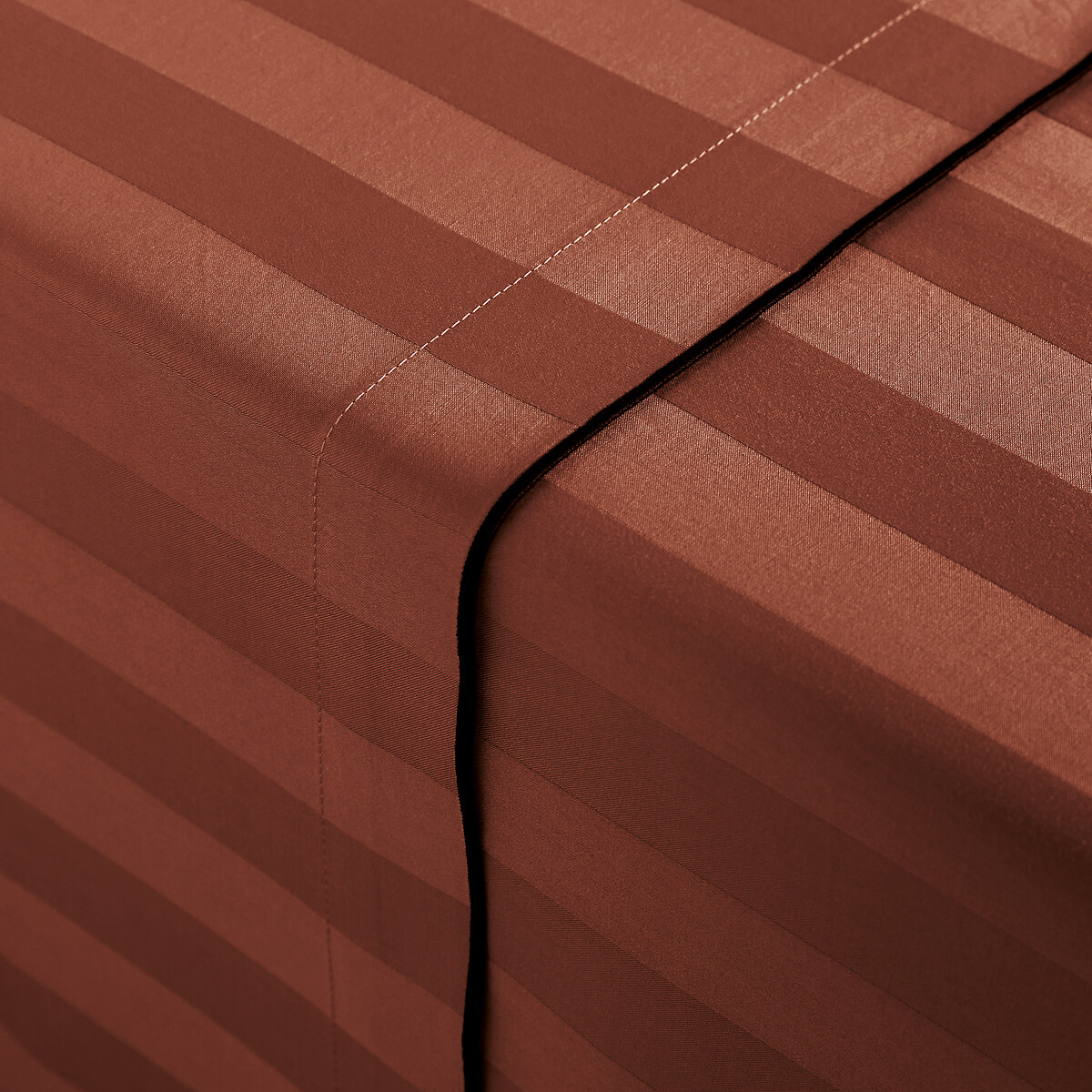 Drap Plat Satin De Coton Lavé, Victor Rayé — vue 3