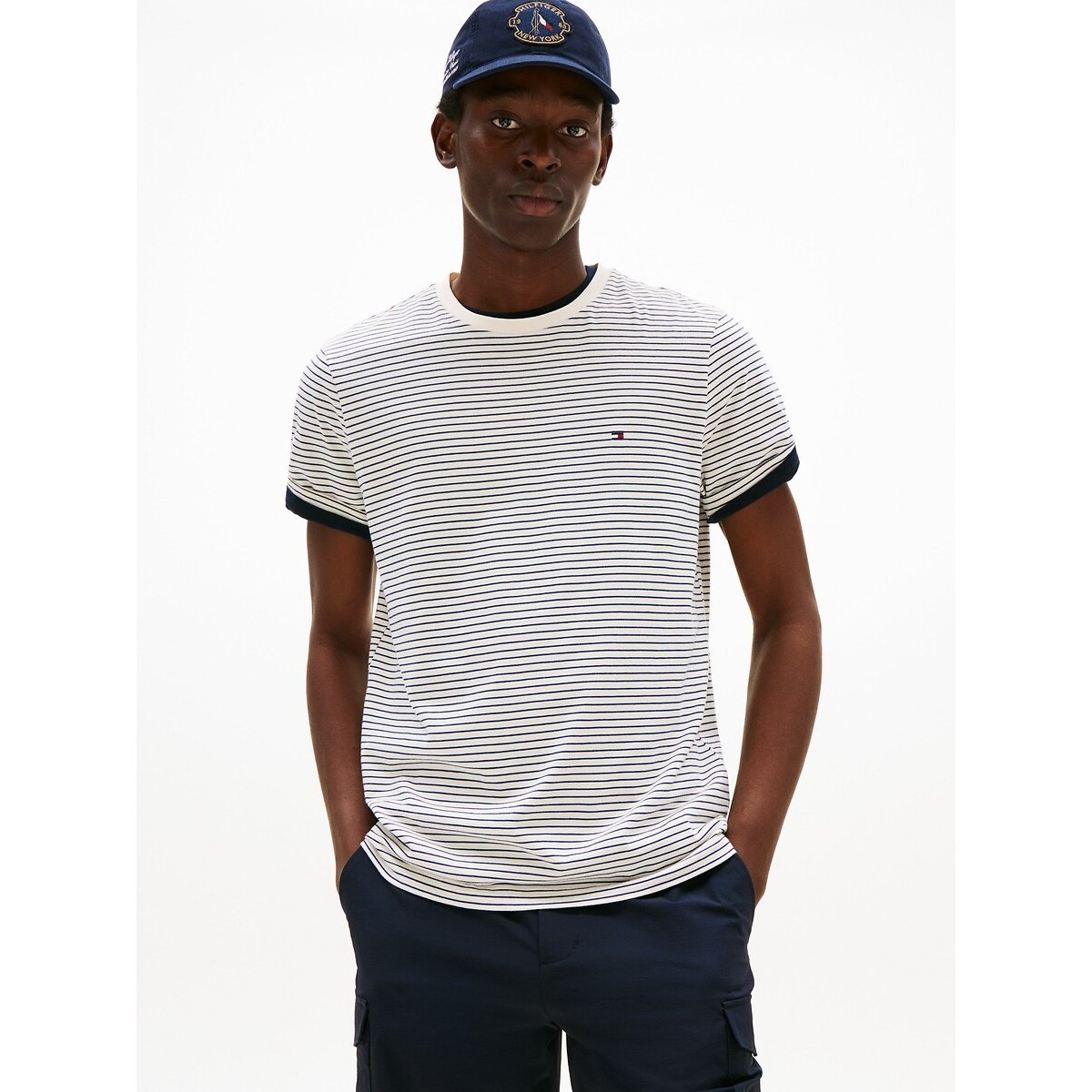Tommy Hilfiger Unisex Striped Thick T-Shirt, Regular Fit Xxl