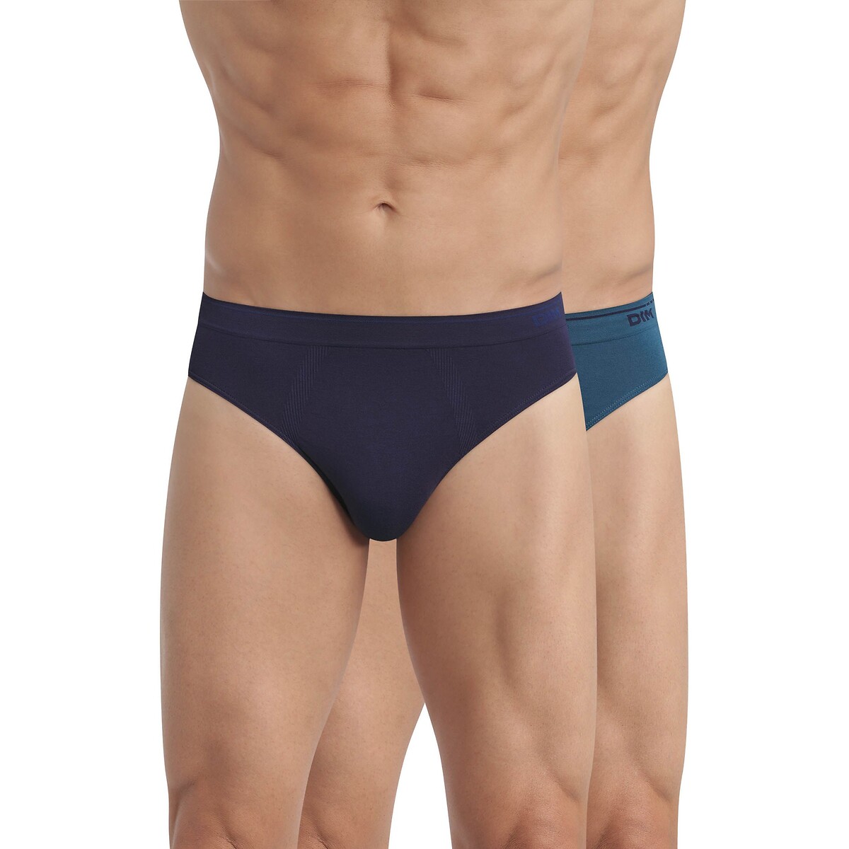 Dim Pack Of 2 Seamless Cotton Micro Briefs Men's Navy + Blue Large
